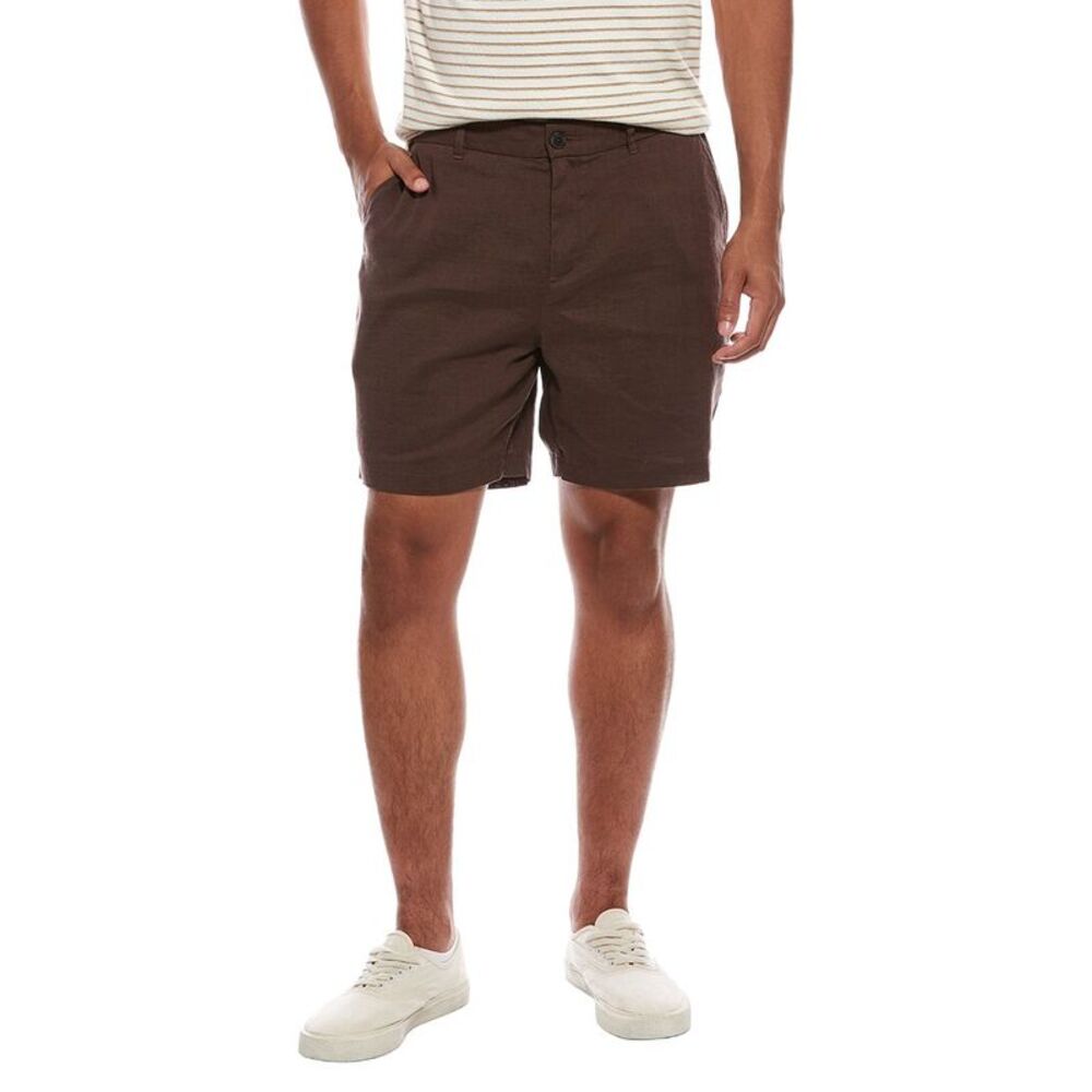 Onia Mens  Stretch Linen-Blend Short, Brown
